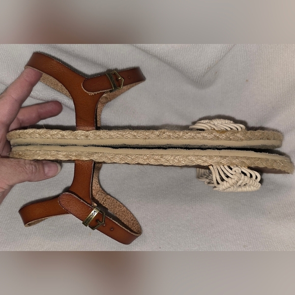 Volcom Crochet Strap Espadrille Flats Boho Summer Sandals Ankle Strap Size 10 - Picture 8 of 11